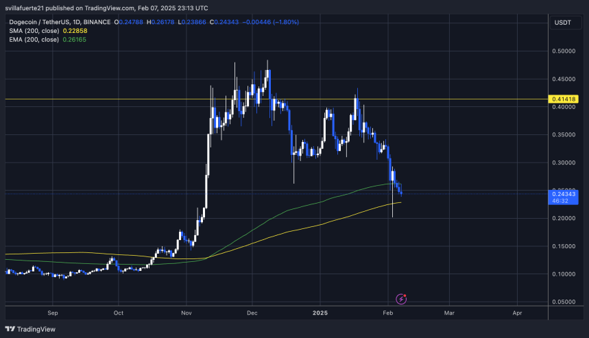 DOGE testing critical liquidity levels Source: Dogeusdt scheme on TradingView