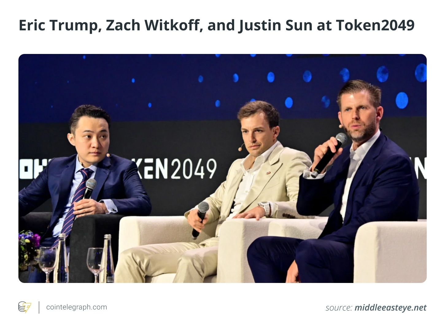 Eric Trump, Zak, Yakov and Justin Sun speaks at Taken2049 in Dubai on May 1, 2025 Eric Trump, Zak, Yakov and Justin Sun speaks at Taken2049 in Dubai on May 1, 2025