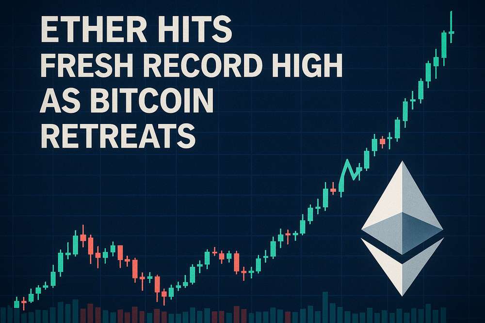 Ether Hits Fresh Record High as Bitcoin Retreats