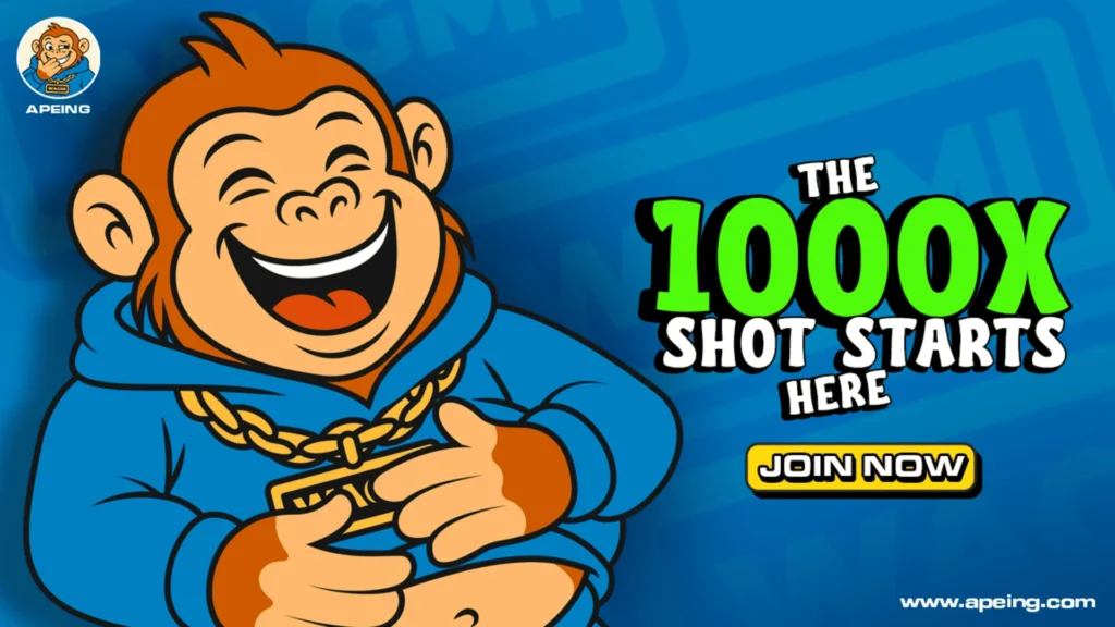 Top Cryptocurrency News: 6 Coins Set to Rise, Apeing Whitelist Opens Limited Slots for Huge 10,000% ROI 3 Monkey