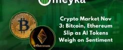 Crypto Market Nov 3: Bitcoin, Ethereum Slip as AI Tokens Weigh on Sentiment
