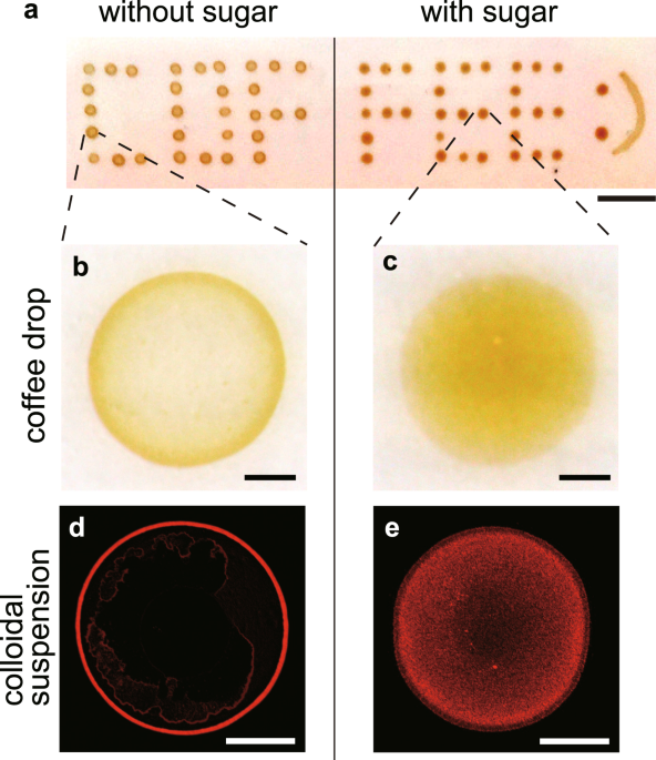 Suppression of the coffee-ring effect by sugar-assisted depinning of contact line